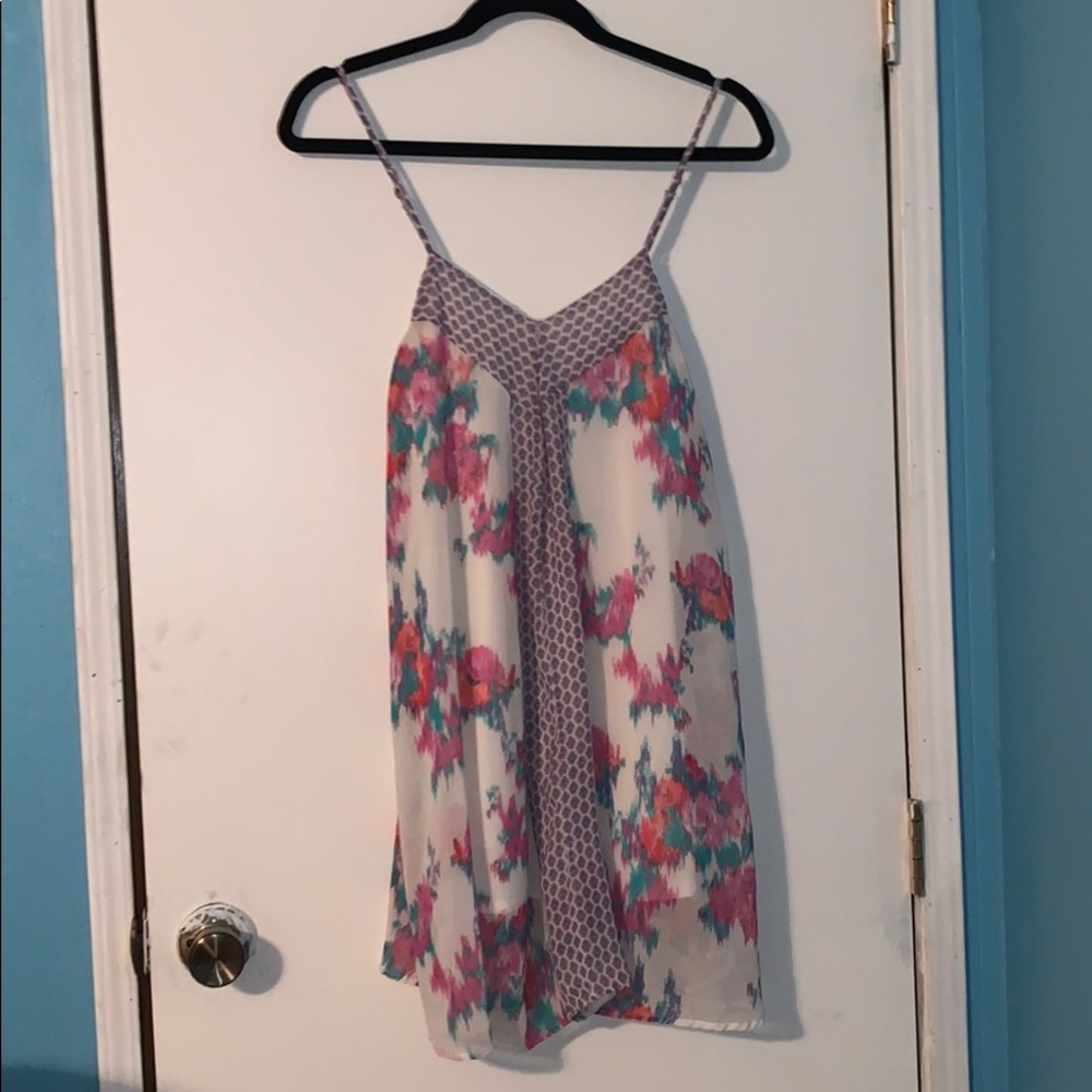 Cute Floral Spaghetti Strap Mini Dress